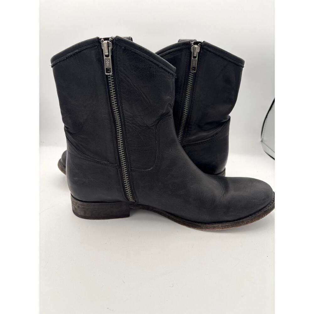 Women’s Frye Size 8 Soft Leather Black Cowboy Style Ankle Boots - Picture 5 of 6